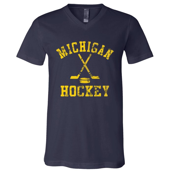 Michigan Hockey V-Neck T-Shirt