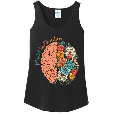 Mental Health Matters Human Brain Illness Awareness Ladies Essential Tank