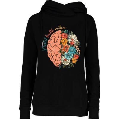 Mental Health Matters Human Brain Illness Awareness Womens Funnel Neck Pullover Hood