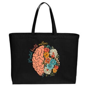 Mental Health Matters Human Brain Illness Awareness Cotton Canvas Jumbo Tote