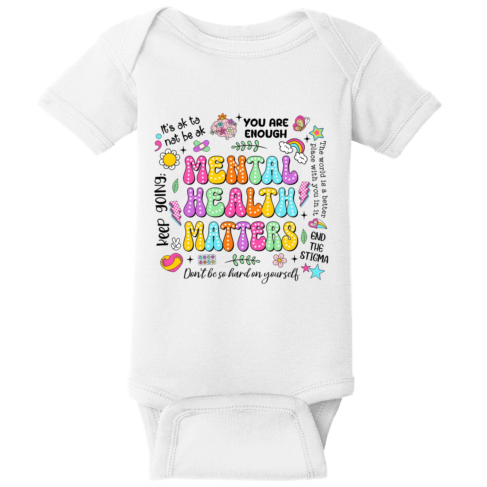 Mental Health Matters Quote Baby Bodysuit