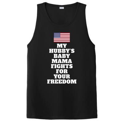 My Hubbys Mama Fights For Freedom Couple Spouse Joke Gift PosiCharge Competitor Tank