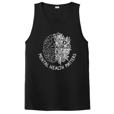 Mental Health Matters Hu Brain Flowers Health Awareness Gift PosiCharge Competitor Tank