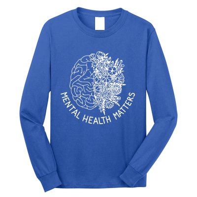 Mental Health Matters Hu Brain Flowers Health Awareness Gift Long Sleeve Shirt