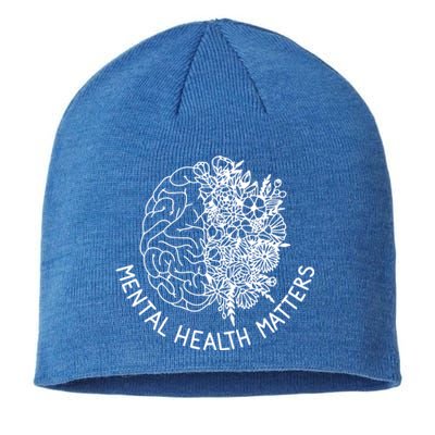 Mental Health Matters Hu Brain Flowers Health Awareness Gift Sustainable Beanie