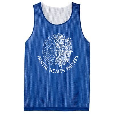 Mental Health Matters Hu Brain Flowers Health Awareness Gift Mesh Reversible Basketball Jersey Tank