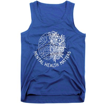 Mental Health Matters Hu Brain Flowers Health Awareness Gift Tank Top