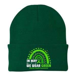 Mental Health Matters We Wear Green Mental Health Awareness Knit Cap Winter Beanie