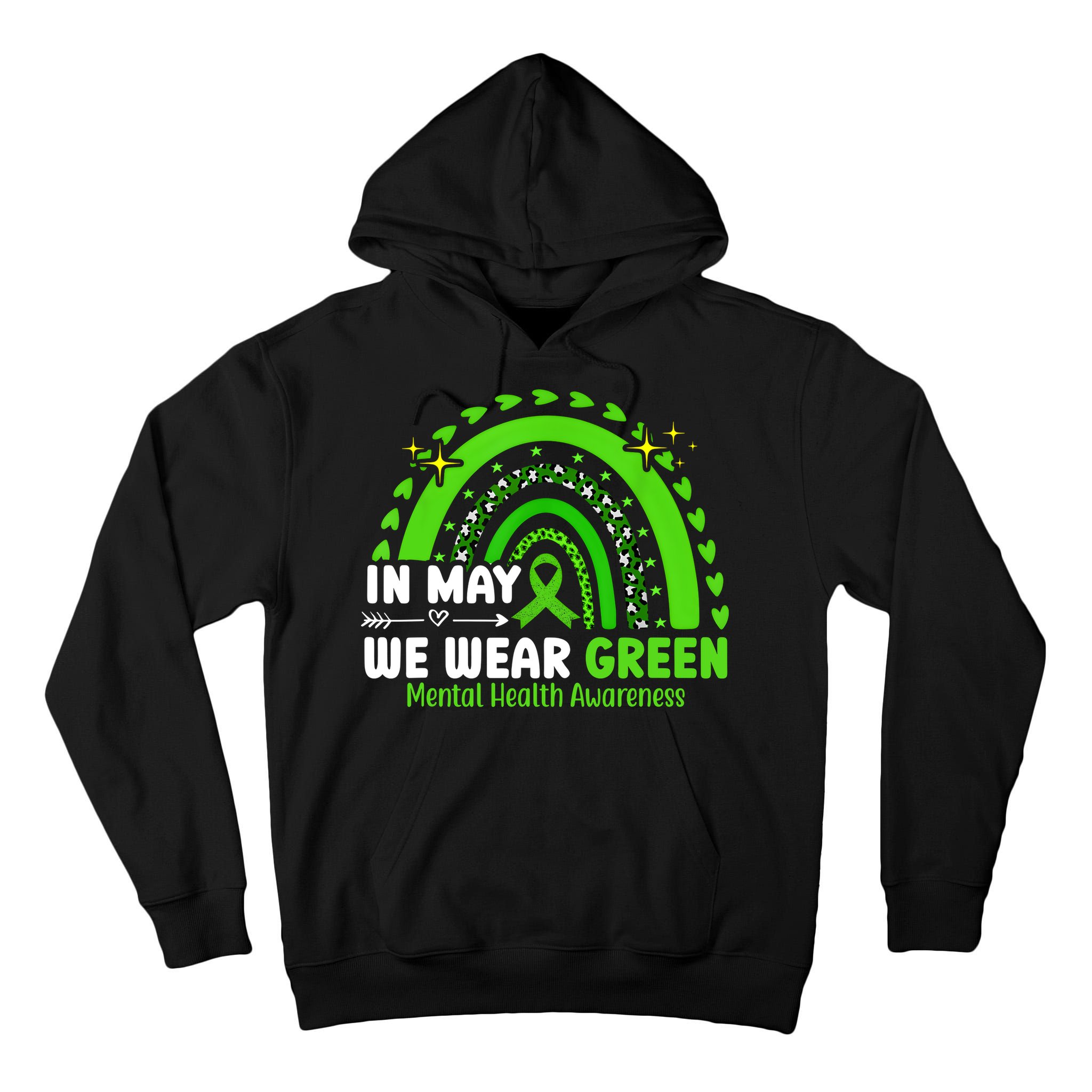 Mental Health Matters We Wear Green Mental Health Awareness Tall Hoodie