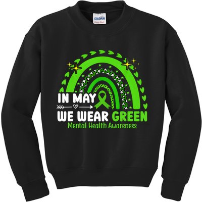 Mental Health Matters We Wear Green Mental Health Awareness Kids Sweatshirt