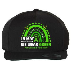 Mental Health Matters We Wear Green Mental Health Awareness Wool Snapback Cap