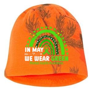 Mental Health Matters We Wear Green Mental Health Awareness Kati - Camo Knit Beanie