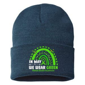 Mental Health Matters We Wear Green Mental Health Awareness Sustainable Knit Beanie