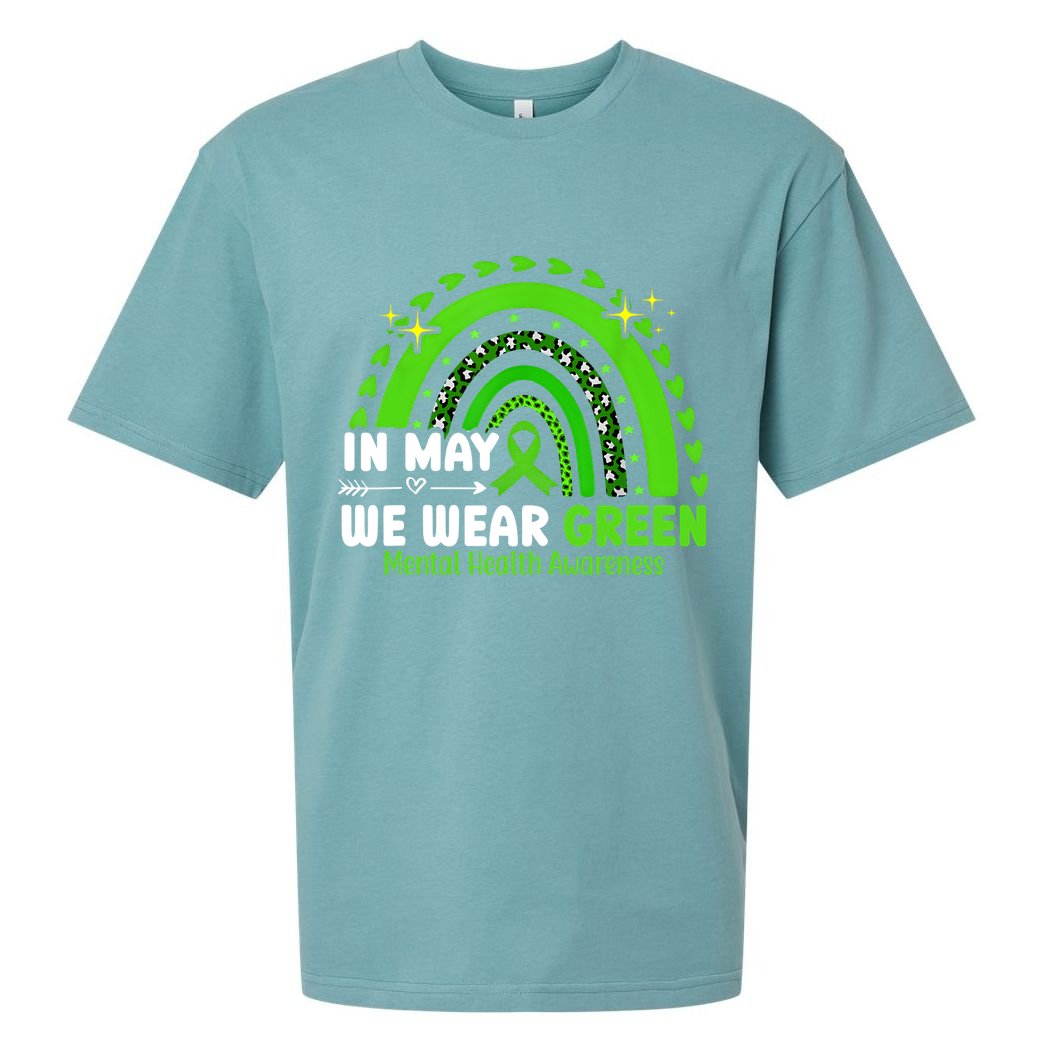 Mental Health Matters We Wear Green Mental Health Awareness Sueded Cloud Jersey T-Shirt