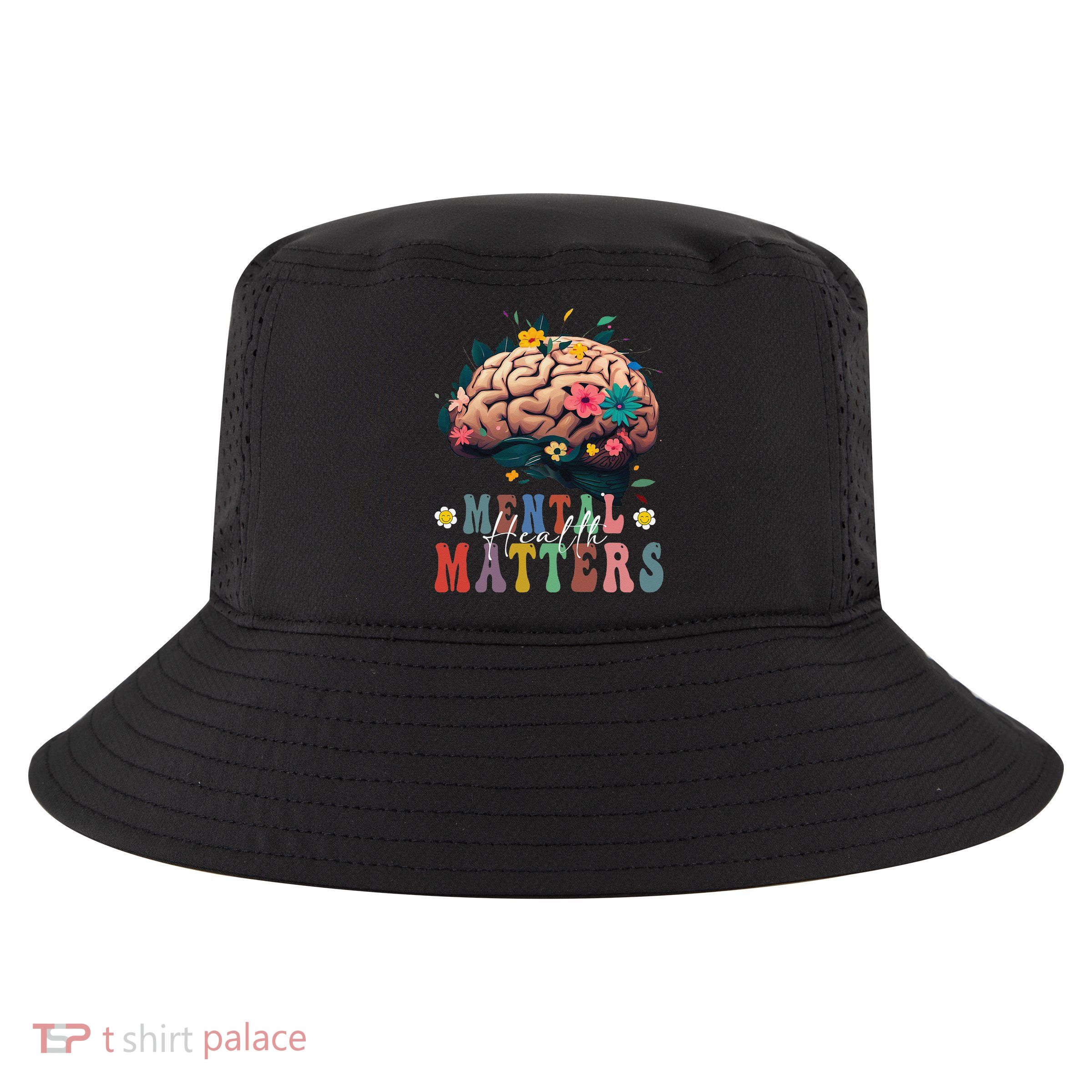 Mental Health Matters Brain Illness Awareness Vintage Groovy Cool Comfort Performance Bucket Hat
