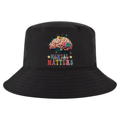 Mental Health Matters Brain Illness Awareness Vintage Groovy Cool Comfort Performance Bucket Hat