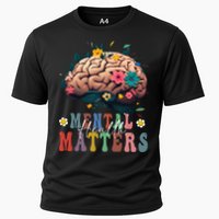 Mental Health Matters Brain Illness Awareness Vintage Groovy Performance Shirt