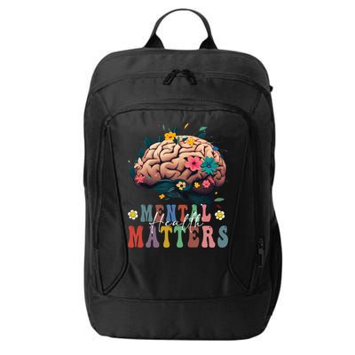 Mental Health Matters Brain Illness Awareness Vintage Groovy City Backpack