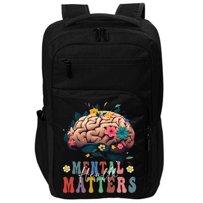Mental Health Matters Brain Illness Awareness Vintage Groovy Impact Tech Backpack