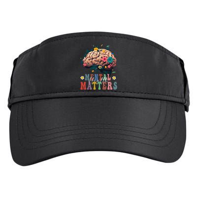 Mental Health Matters Brain Illness Awareness Vintage Groovy Adult Drive Performance Visor