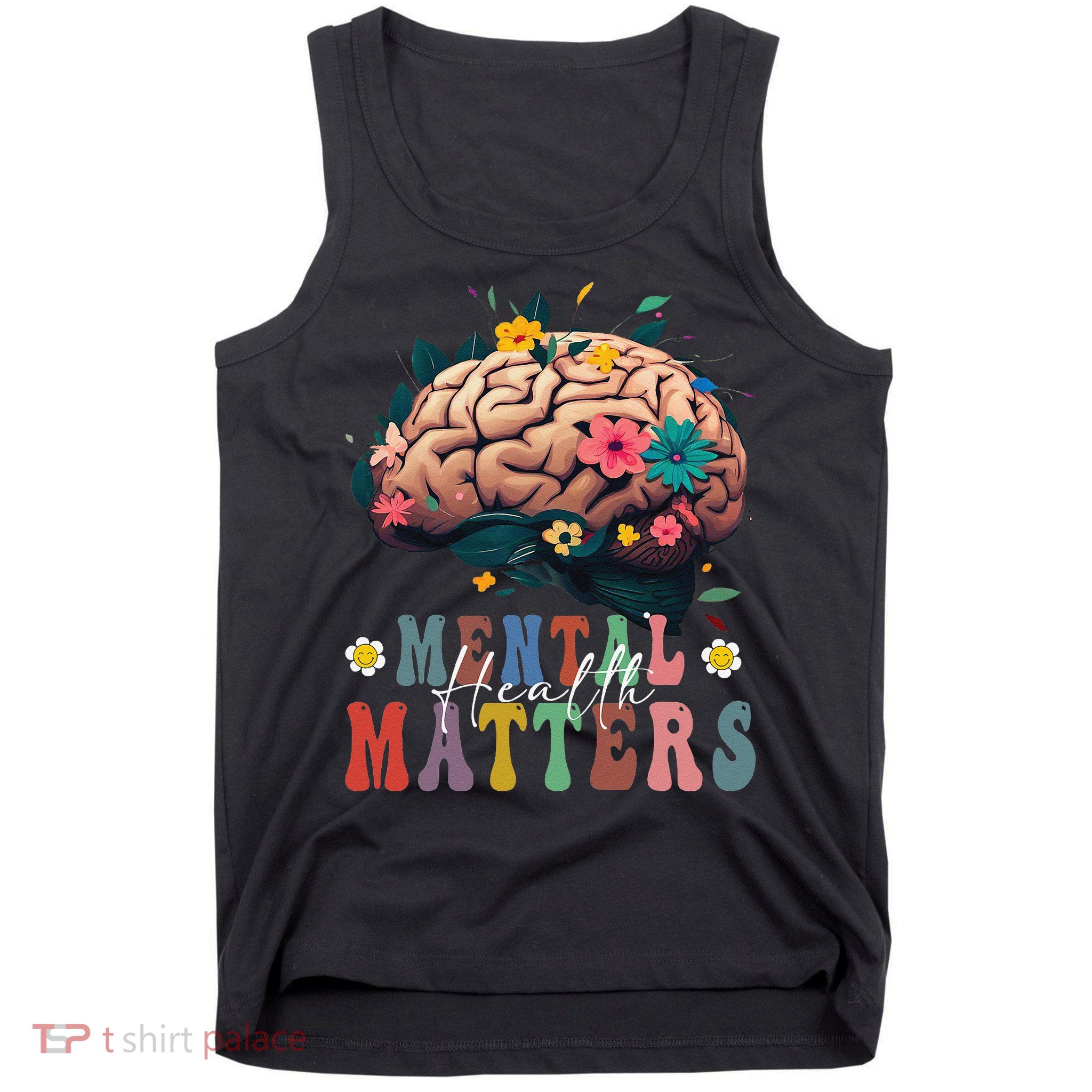 Mental Health Matters Brain Illness Awareness Vintage Groovy Tank Top