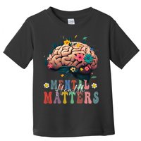 Mental Health Matters Brain Illness Awareness Vintage Groovy Toddler T-Shirt