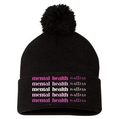 Mental Health Matter Pom Pom 12in Knit Beanie