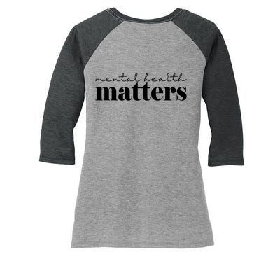 Mental Health Matters Awareness Women's Tri-Blend 3/4-Sleeve Raglan Shirt