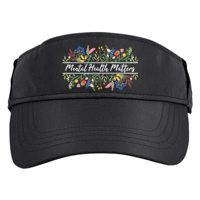 Mental Health Matters Floral Wildflowers Adult Drive Performance Visor