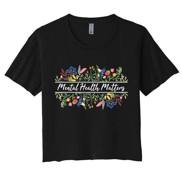 Mental Health Matters Floral Wildflowers Crop Top