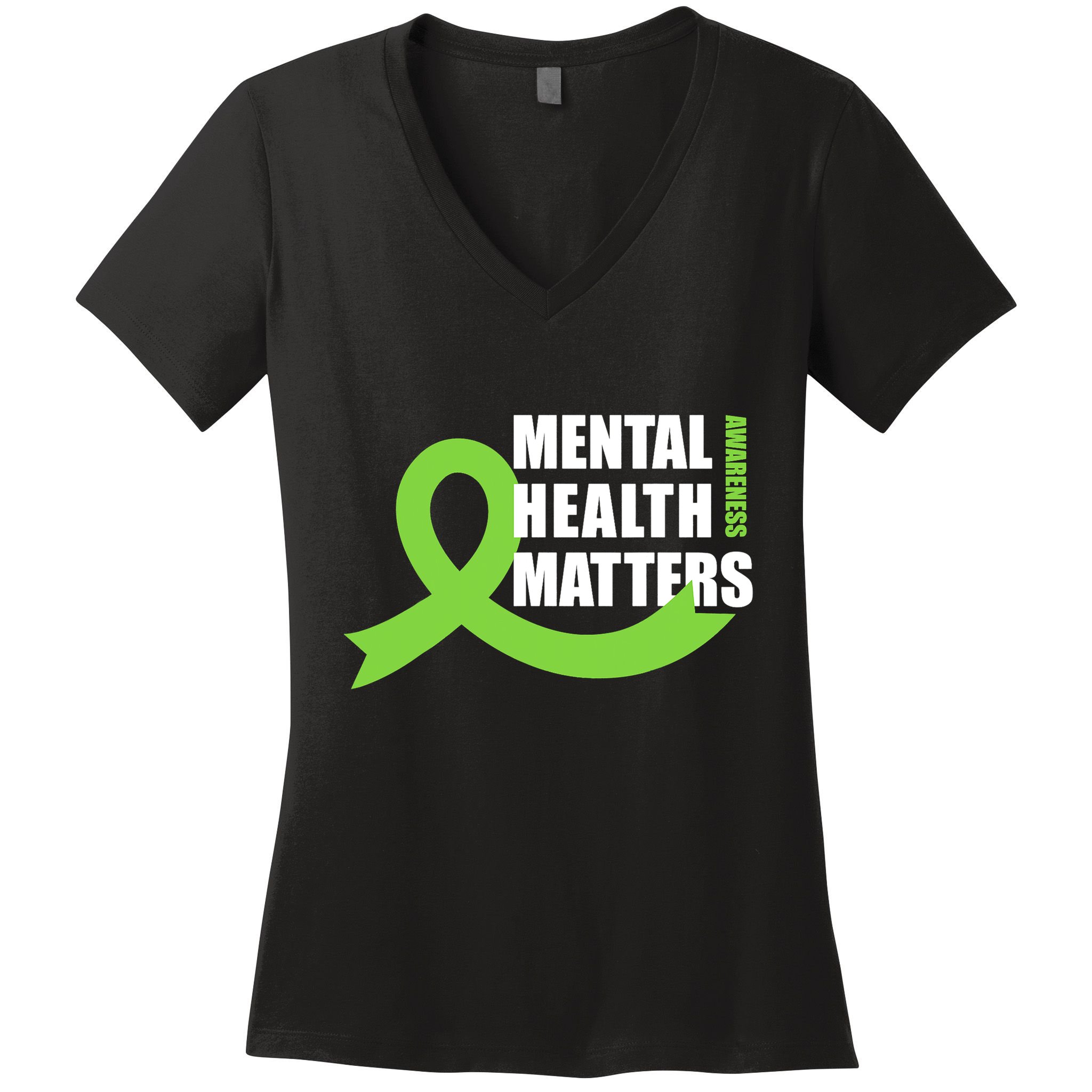 Mental Health Matters Quotes Health Awareness End The Stigma Women's V-Neck T-Shirt