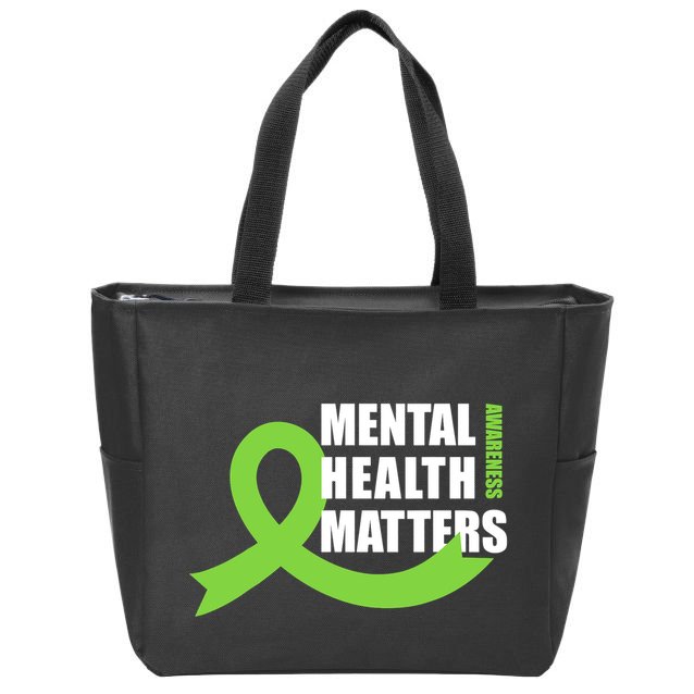 Mental Health Matters Quotes Health Awareness End The Stigma Zip Tote Bag