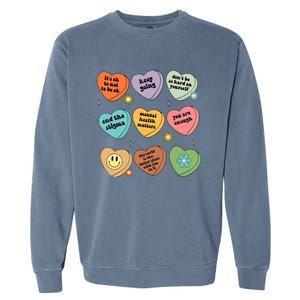 Mental Health Matters You Are Enough Self Care Awareness Garment-Dyed Sweatshirt