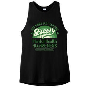 Mental Health Matters We Wear Green Mental Health Awareness Ladies PosiCharge Tri-Blend Wicking Tank