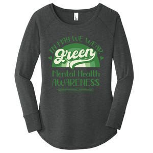 Mental Health Matters We Wear Green Mental Health Awareness Women's Perfect Tri Tunic Long Sleeve Shirt