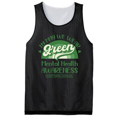 Mental Health Matters We Wear Green Mental Health Awareness Mesh Reversible Basketball Jersey Tank