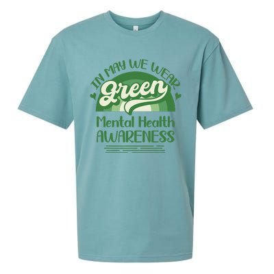 Mental Health Matters We Wear Green Mental Health Awareness Sueded Cloud Jersey T-Shirt