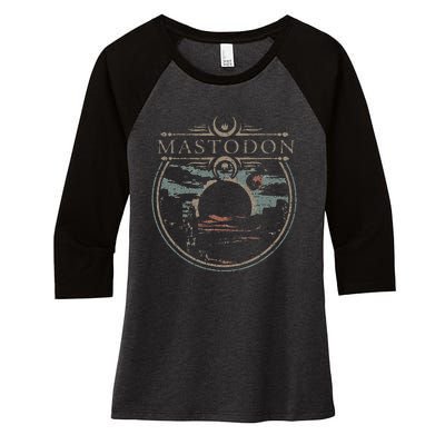 Mastodon Horizon Women's Tri-Blend 3/4-Sleeve Raglan Shirt