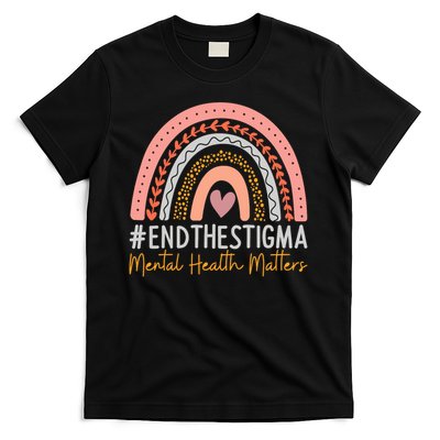 Mental Health Matters End The Stigma Rainbow Boho T-Shirt