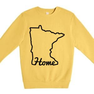 Minnesota Home Mn State Map Minnesotan Gift Meaningful Gift Premium Crewneck Sweatshirt