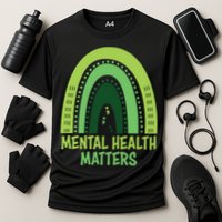 Mental Health Matters Green Rainbow Cooling Performance Crew T-Shirt