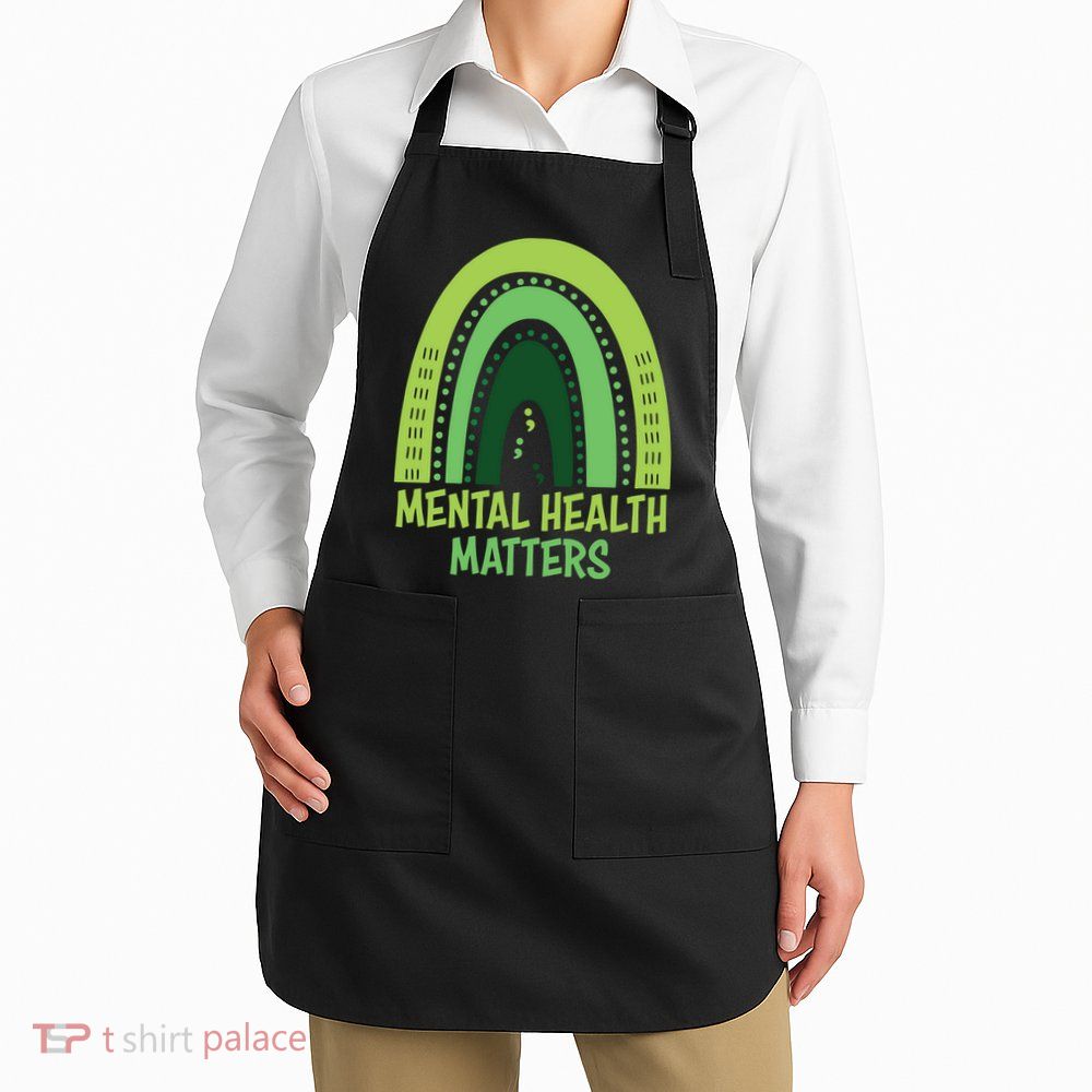 Mental Health Matters Green Rainbow Apron