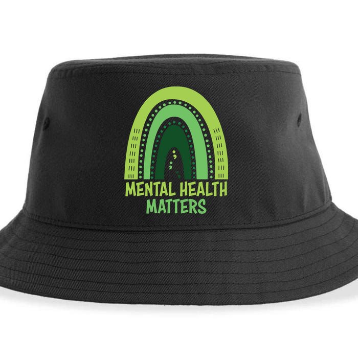 Mental Health Matters Green Rainbow Sustainable Bucket Hat