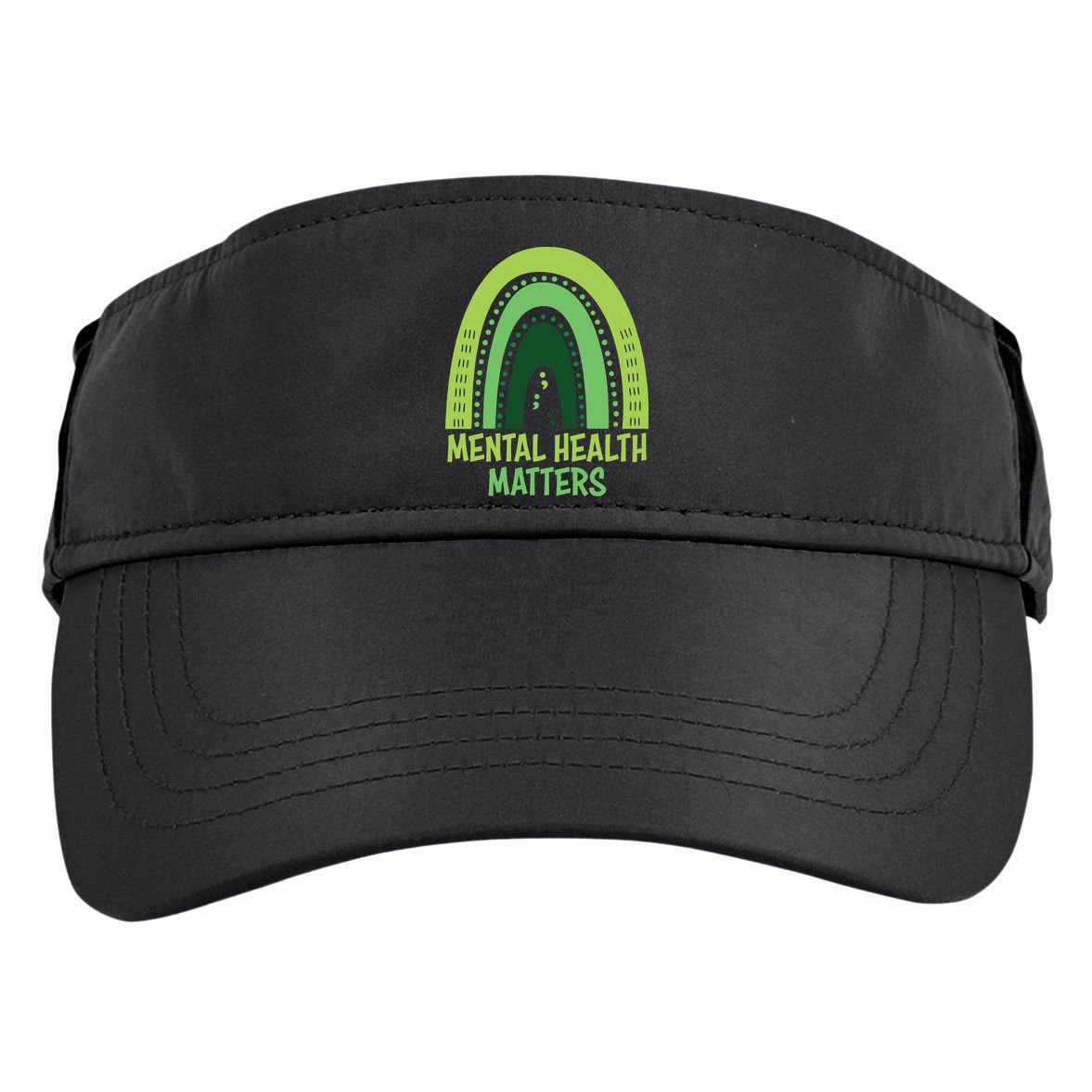Mental Health Matters Green Rainbow Adult Drive Performance Visor