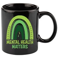 Mental Health Matters Green Rainbow 11oz C Handle Ceramic Mug