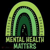 Mental Health Matters Green Rainbow Drawstring Bag