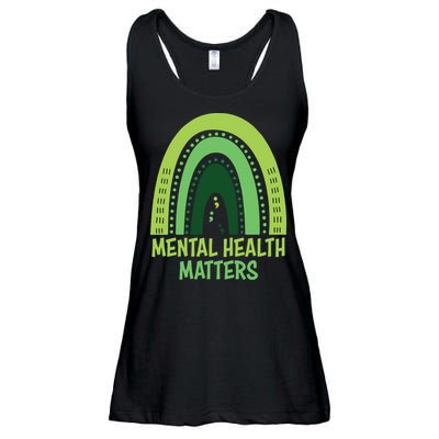 Mental Health Matters Green Rainbow Ladies Essential Flowy Tank