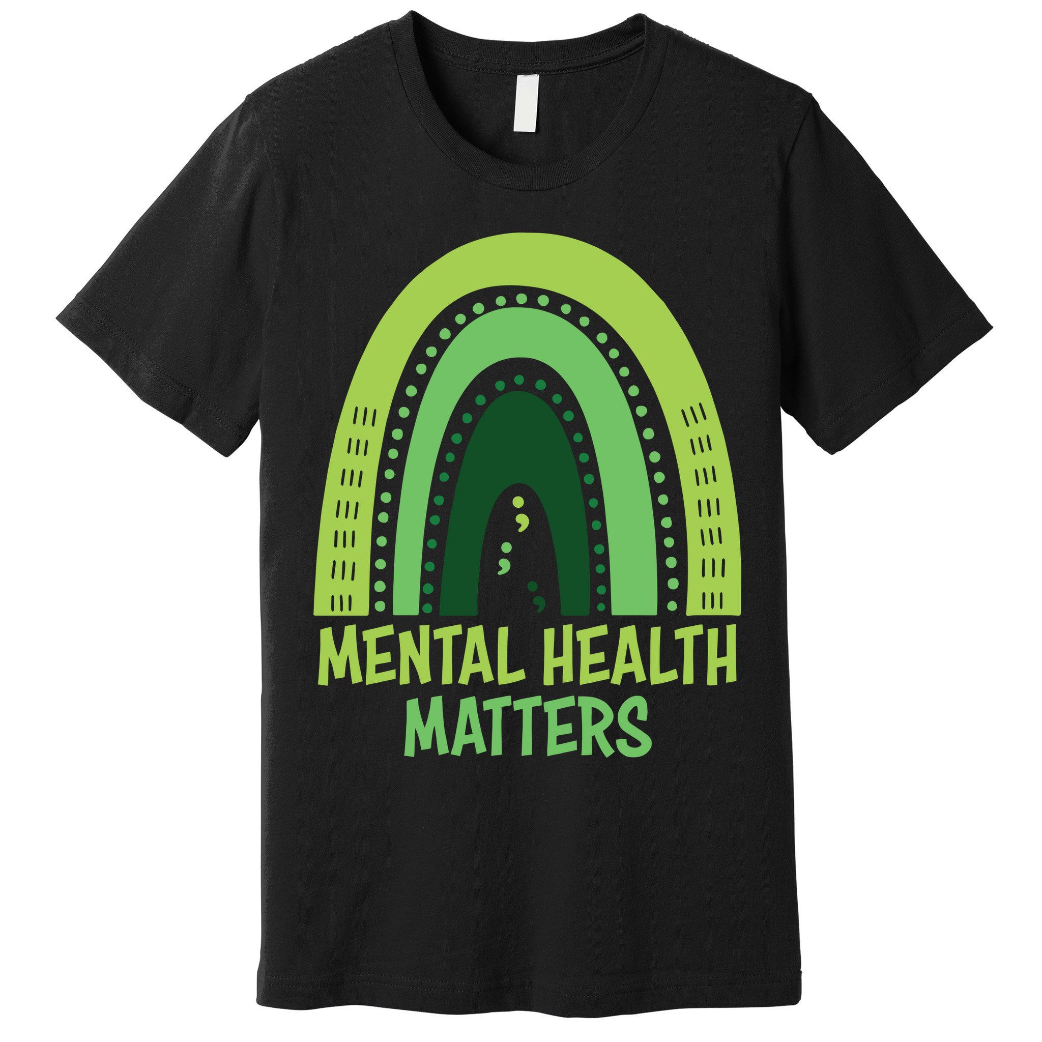 Mental Health Matters Green Rainbow Premium T-Shirt
