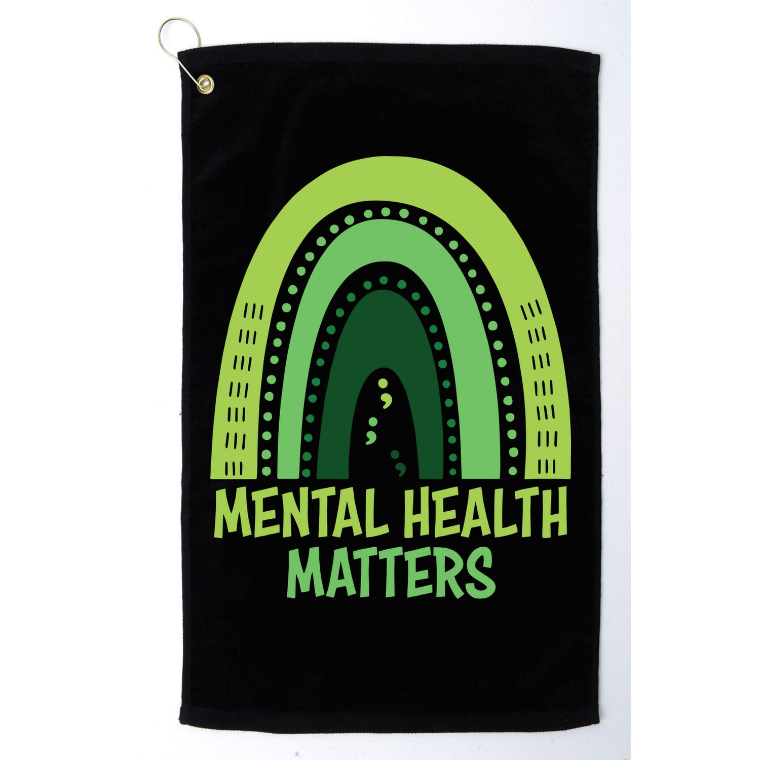 Mental Health Matters Green Rainbow Golf Towel