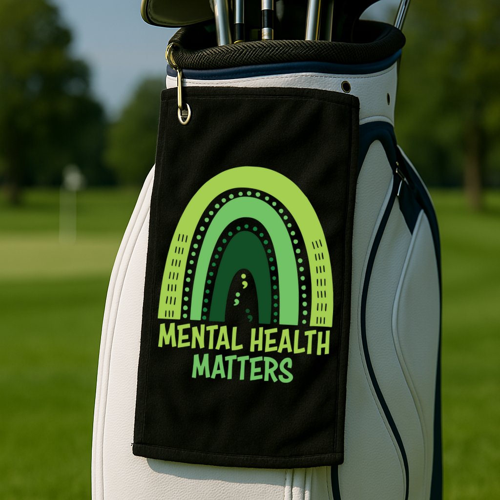 Mental Health Matters Green Rainbow Golf Towel